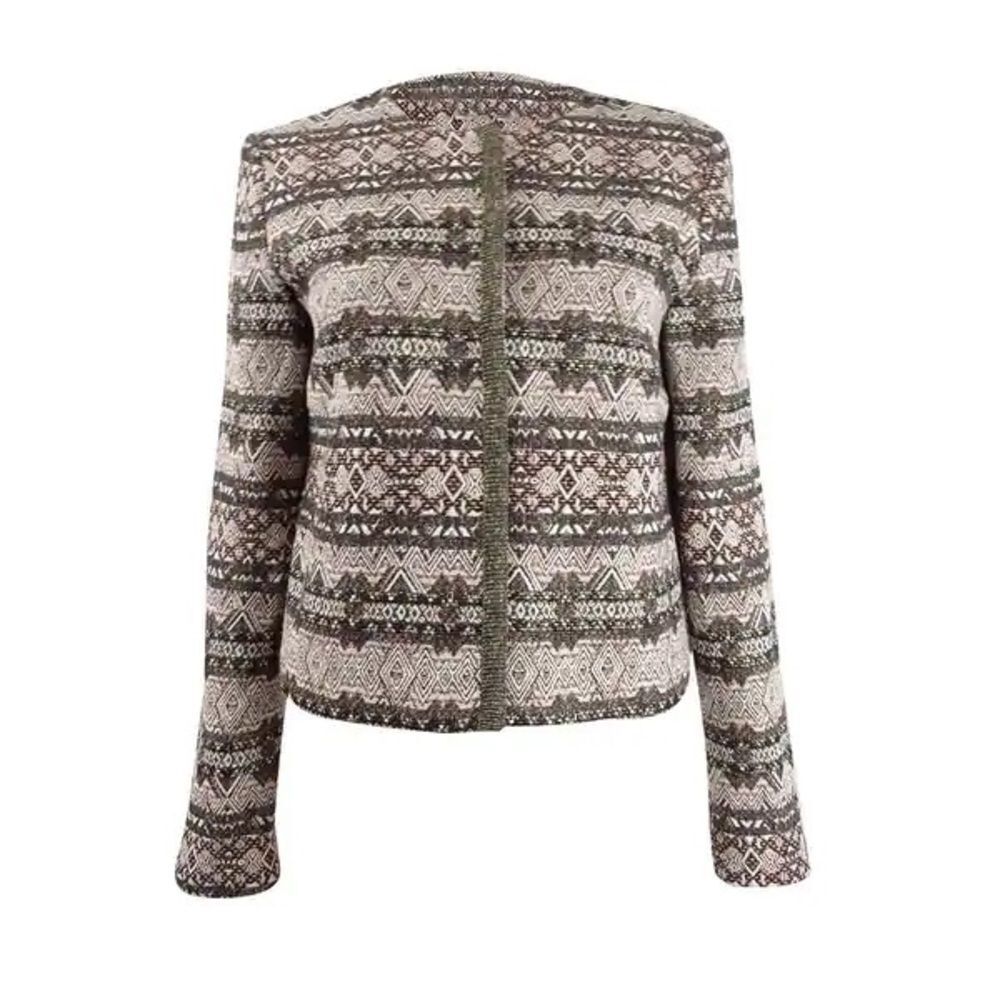Tahari ASL- Collarless Snap-Front Jacket